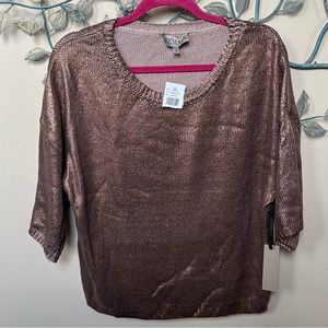 REMAIN Gerson Rose Gold/Bronze 3/4 sleeve sweater Medium NWT